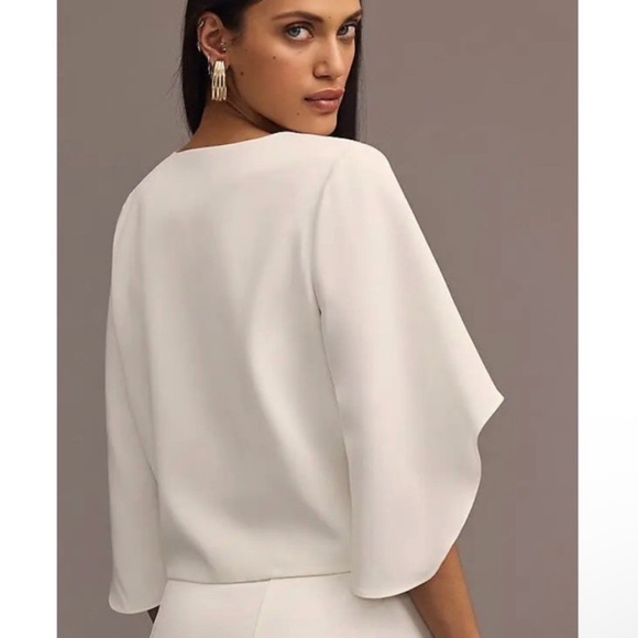 Mare Mare/Anthropoligie The Veronica Cape Blouse Size XS White - Picture 2 of 4